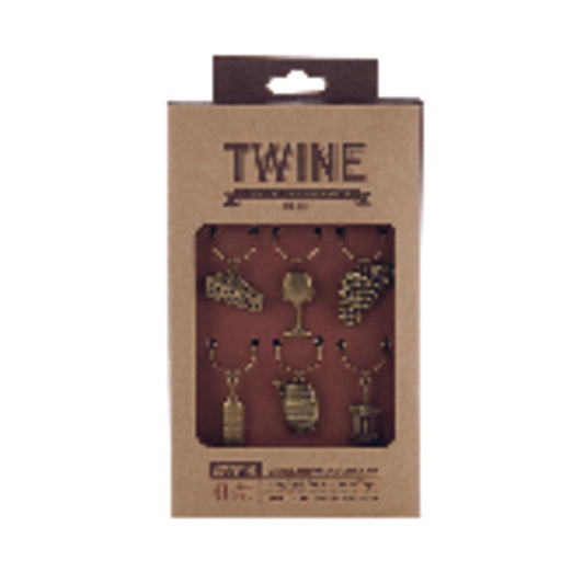 Twine Gold Zinc Wine Charms (Pack of 12)