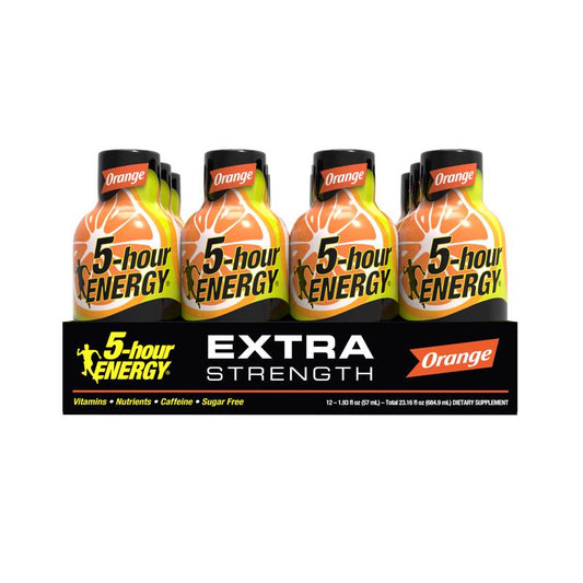 5-Hour Energy Extra Strength Sugar Free Orange Energy Shot 1.93 oz (Pack of 12)