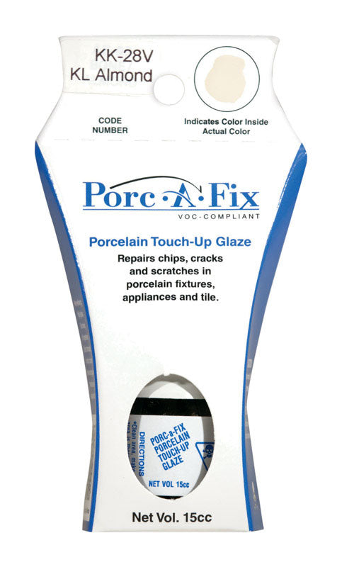Porc-A-Fix Almond Porcelain Sheen Low VOC Touch-Up Glaze 15 cc Container