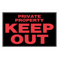Hillman English Black Private Sign 8 in. H X 12 in. W (Pack of 6)