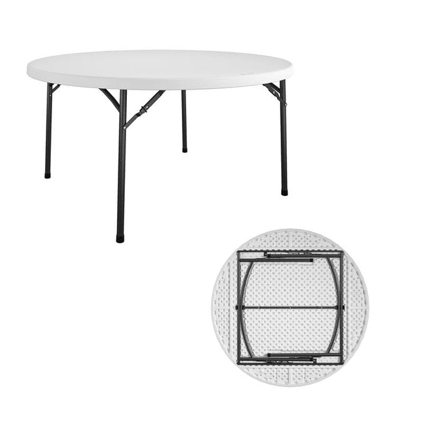 Mesa plegable redonda Cosco de 60 pulgadas de ancho x 60 pulgadas de largo