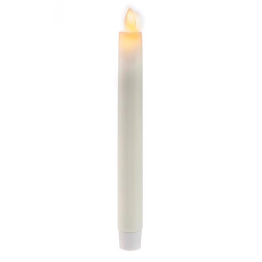 Matchless Darice Ivory Unscented Scent Taper Flameless Flickering Candle 8.5 in. H x 1 in. Dia.