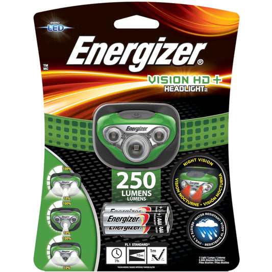 Energizer Vision HD + 350 lm Green LED Headlight AAA Battery