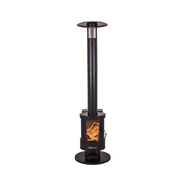 Calentador de patio independiente de acero con pellets de madera Even Embers de 70 000 BTU y 100 pies cuadrados