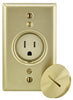 Leviton Brass Black 1-Gang Thermoplastic Tamper Resistant Face Straight Blade Receptacle 15A 125V