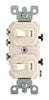 Leviton 15 amps Single Pole or 3-way Rocker Duplex Combination Switch Light Almond 1 pk