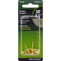 Hillman AnchorWire Brass-Plated Gold Professional Picture Hanger 10 lb. 5 pk (Pack of 10)