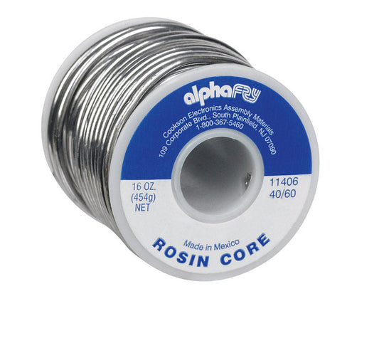 Alpha Fry Tin/Lead 40/60 Alloy 16 oz. Rosin Core Solder Wire 0.09 Dia. in. for Electrical Work