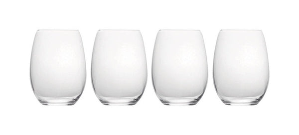 WINE GLS STMLS CLR 4PK