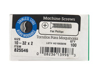 Hillman No. 10-32 X 2 in. L Phillips Flat Head Stainless Steel Machine Screws 100 pk