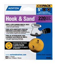 Norton Hook & Sand 5 in. Aluminum Oxide Hook and Loop A290 Sanding Disc 220 Grit Very Fine 25 pk