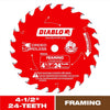 Diablo 4-1/2 in. Dia. x 3/8 in. Carbide Framing Saw Blade 24 teeth 1 pk