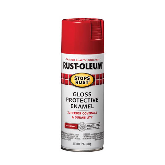 Rust-Oleum Stops Rust Gloss Sunrise Red Fad Resistant Oil-Based Spray Paint 12 oz. (Pack of 6)
