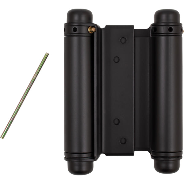 4" Heavy-Duty Double Acting Spring Hinge - Matte Black