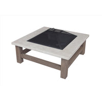 Living Accents 34 in. W Steel Modern Square Wood Fire Pit