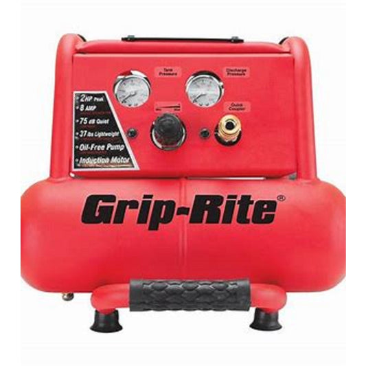 Grip-Rite 2 gal Twin Stack Portable Air Compressor Tank 125 psi 2 HP