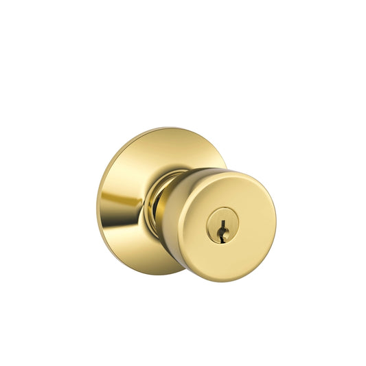 Schlage Bell Bright Brass Entry Lockset ANSI Grade 2 1-3/4 in. (Pack of 4)