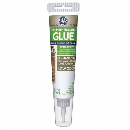 GE Silicone 2 Medium Strength Silicone Glue 2.8 ounce oz. (Pack of 12)