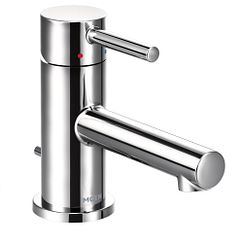 Chrome one-handle low arc low profile bathroom faucet