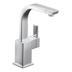 Chrome one-handle high arc bar faucet