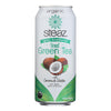 Steaz Lightly Sweetened Green Tea - Coconut Water - Case of 12 - 16 Fl oz.