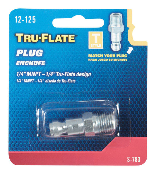 Tru-Flate Steel Air Plug 1/4 in. Male 1 pc