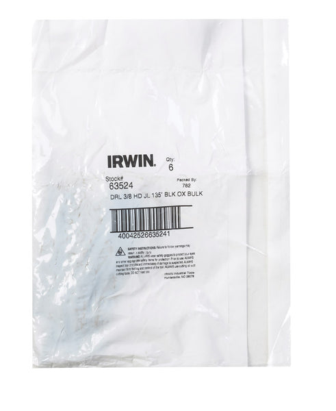 Irwin 3/8 in. x 5 in. L High Speed Steel Drill Bit 1 pc. (Pack of 6)