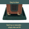 North States Log Cabin Wild Bird 1 lb Plastic Log Cabin Hopper Bird Feeder 4 ports