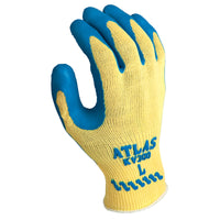 Showa Atlas Unisex Indoor/Outdoor Kevlar Coated Work Gloves Blue/Yellow L 1 pair (Pack of 12)