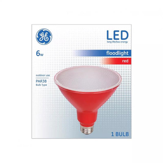 GE PAR 38 E26 (Medium) LED Floodlight Bulb Red 1 pk