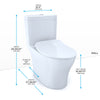 TOTO Aquia IV Two-Piece Elongated Dual Flush 1.28 and 0.9 GPF Toilet with CEFIONTECT and SoftClose Seat, WASHLET+ Ready, Cotton White - MS446234CEMFGN#01
