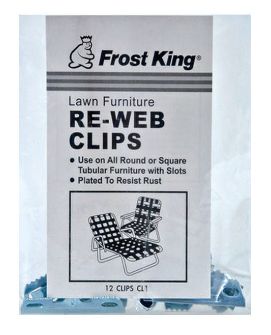 Frost King Aluminum Rust Resistant Re-Webbing Clips for Tubular Furniture with Slots