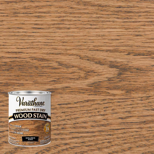 Varathane Premium Fast Dry Semi-Transparent Golden Oak Wood Stain 1 qt. (Pack of 2)