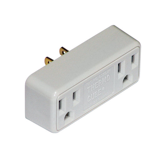 Thermocube Non-Polarized 2 outlets Thermostatically Controlled Outlet 1 pk