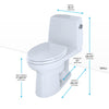 TOTO® UltraMax® One-Piece Elongated 1.6 GPF ADA Compliant Toilet with Right-Hand Trip Lever, Cotton White - MS854114SLR#01