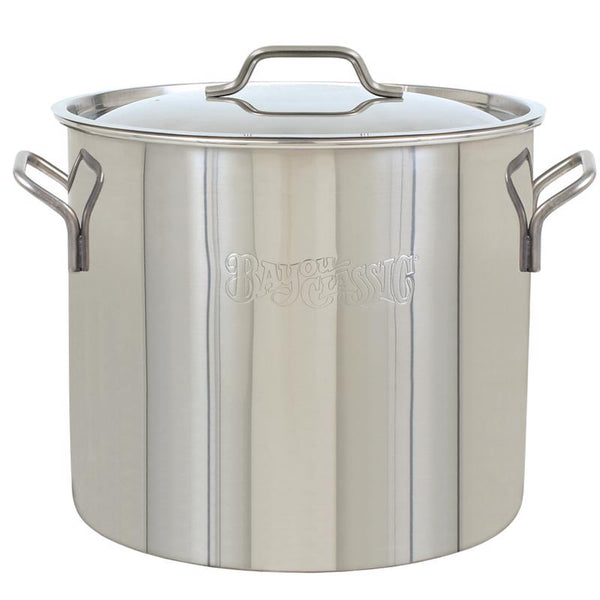 Olla para parrilla Bayou Classic de acero inoxidable, 40 qt, 14.9 in de largo x 14.9 in de ancho, 1 pieza - Caja abierta