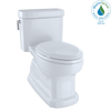 TOTO® Eco Guinevere® Elongated 1.28 GPF Universal Height Skirted Toilet with CEFIONTECT® and SoftClose Seat, Cotton White - MS974224CEFG#01