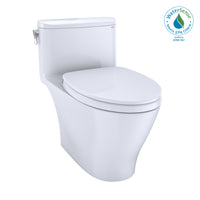 TOTO Nexus 1G One-Piece Elongated 1.0 GPF Universal Height Toilet with CEFIONTECT and SS124 SoftClose Seat, WASHLET+ Ready, Cotton White - MS642124CUFG#01