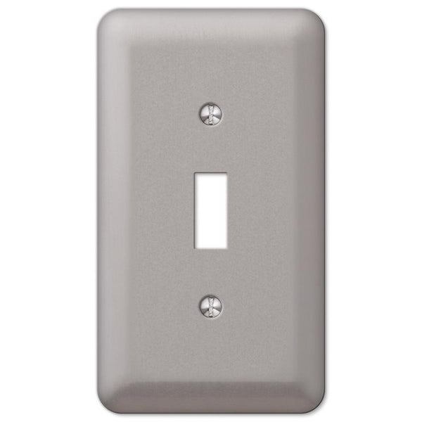 Amerelle Devon Brushed Nickel 1 gang Steel Toggle Wall Plate 1 pk (Pack of 6)