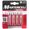 Dorcy Mastercell AA Alkaline Batteries 8 pk Carded