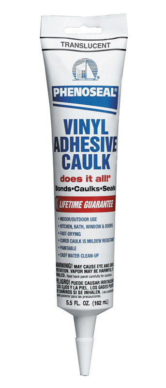 Phenoseal Clear Vinyl Adhesive Caulk 5.5 oz