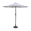 Living Accents 9 ft. Tiltable Navy White Stripe Market Umbrella