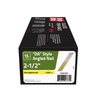 Grip-Rite 2-1/2 in. 15 Ga. Angled Strip DA Finish Nails Smooth Shank 4000 pk