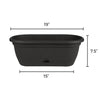 Bloem Lucca 7.5 in. H X 19 in. W X 9.13 in. D Resin Window Box Black