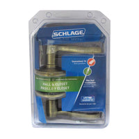 Schlage Flair Antique Brass Passage Lockset 1-3/4 in. - Open Box