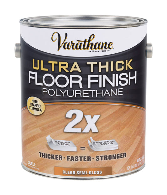 Varathane Semi-Gloss Clear Water-Based Floor Paint 1 gal (Pack of 2).
