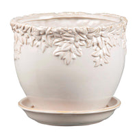 Border Concepts 9.25 in. W Ceramic Ivy League Jardinere Planter White/Sand (Pack of 2)