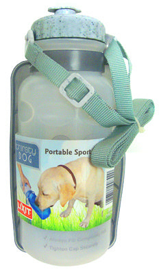 Lixit Clear Plastic 20 oz Portable Watering Bottle/Bowl For Dogs