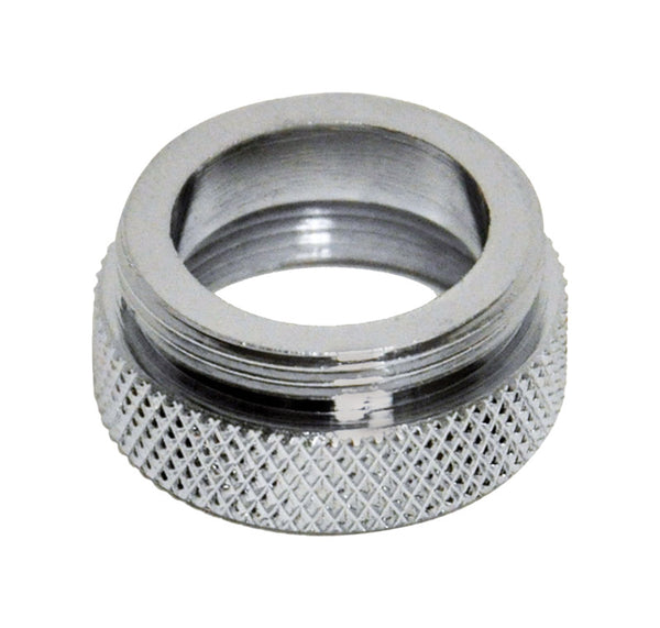 Adaptador de aireador cromado de rosca doble Danco de 3/4 in.-27F x 55/64 in.-27M - Caja abierta
