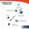 Unger Telescoping 6 ft. L X 2 in. D Aluminum Extension Pole Blue/White